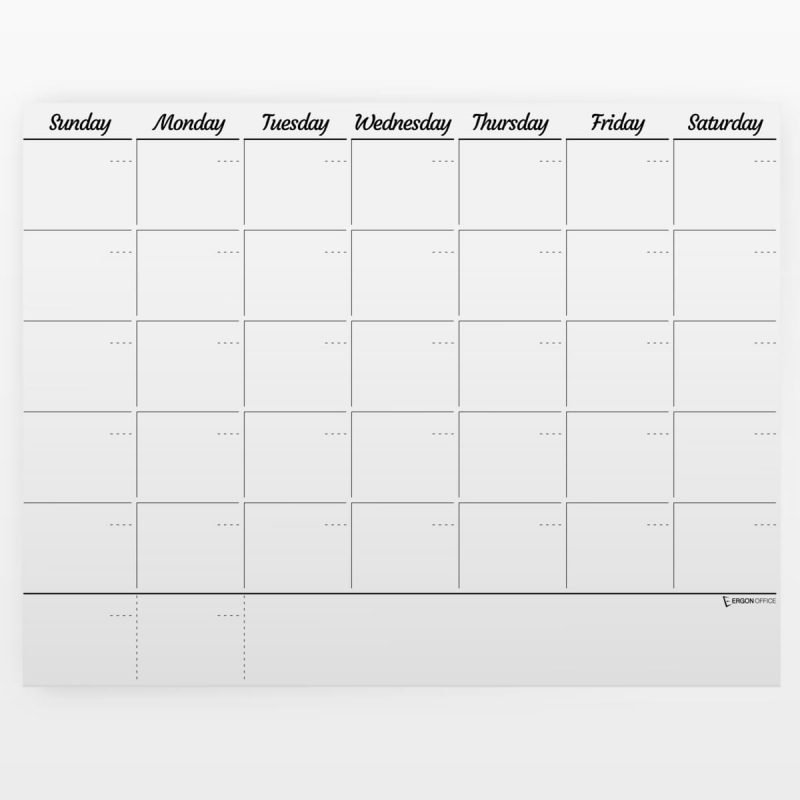 Ergon Office Monthly Reusable Calendar 1