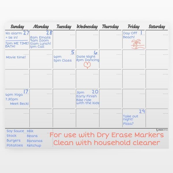 Ergon Office Monthly Reusable Calendar 2